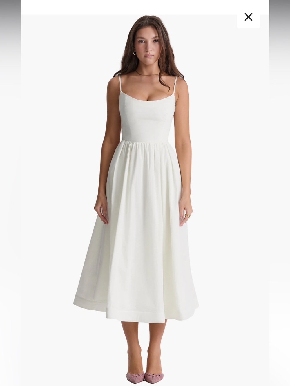 House of CB Lolita Corset cotton blend fit and flare dress ivory size small EUC